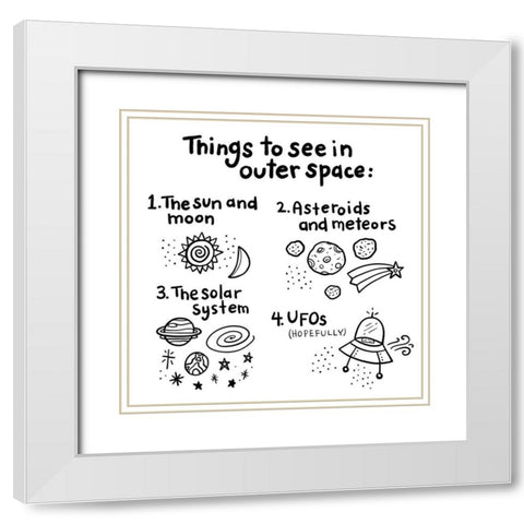 Outerspace III White Modern Wood Framed Art Print with Double Matting by Noonday Design