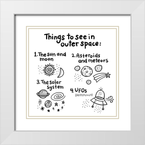 Outerspace III White Modern Wood Framed Art Print with Double Matting by Noonday Design