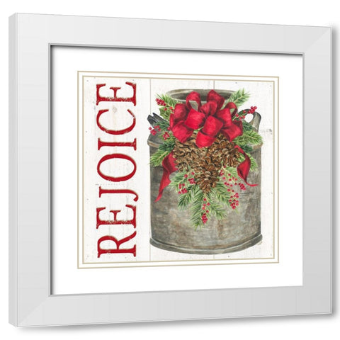 Home for the Holidays Rejoice White Modern Wood Framed Art Print with Double Matting by Reed, Tara