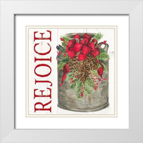Home for the Holidays Rejoice White Modern Wood Framed Art Print with Double Matting by Reed, Tara