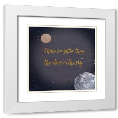 Shine Brighter White Modern Wood Framed Art Print with Double Matting by Kushnir, Tammy