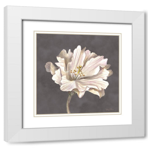 Cream Willow Blossom II White Modern Wood Framed Art Print with Double Matting by Wilson, Kelsey