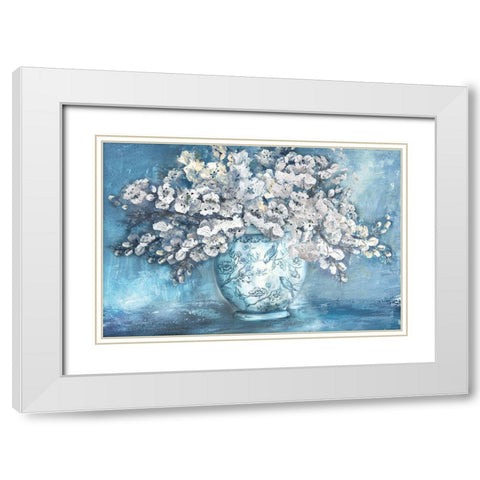 Cherry Blossoms in Chinoiserie Ginger Jar white White Modern Wood Framed Art Print with Double Matting by Tre Sorelle Studios