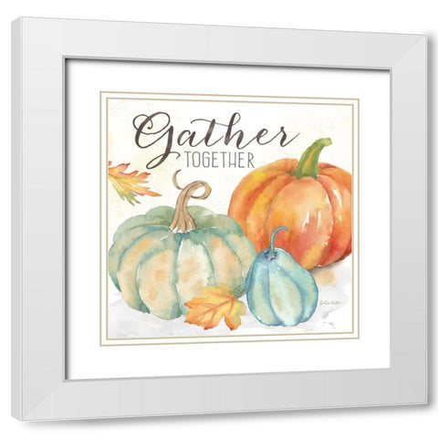 Pumpkin Patch Sentiment II-Grateful White Modern Wood Framed Art Print with Double Matting by Coulter, Cynthia