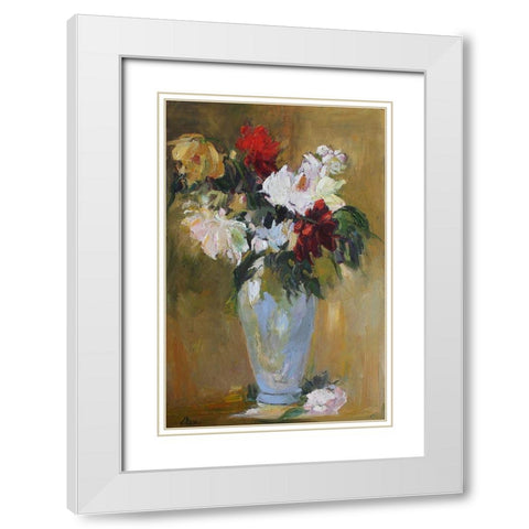 Flower Power Vase White Modern Wood Framed Art Print with Double Matting by Fine, Alexi