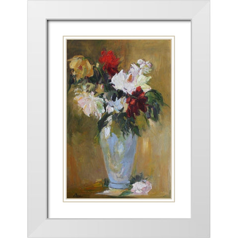 Flower Power Vase White Modern Wood Framed Art Print with Double Matting by Fine, Alexi