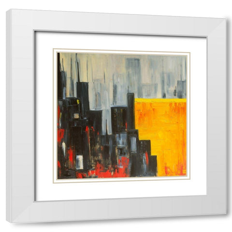 The City that Never Sleeps II White Modern Wood Framed Art Print with Double Matting by Fine, Alexi