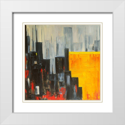 The City that Never Sleeps II White Modern Wood Framed Art Print with Double Matting by Fine, Alexi