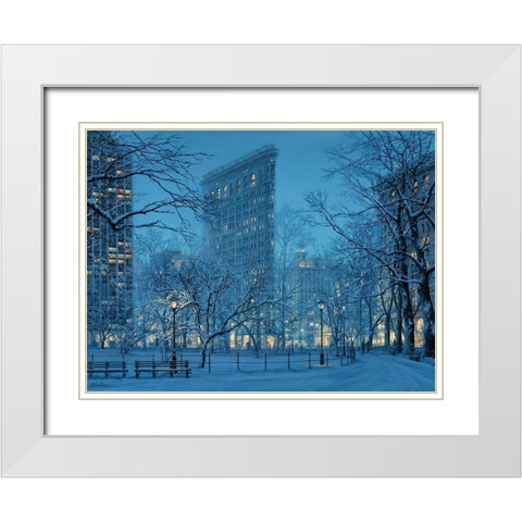 Winter Icon White Modern Wood Framed Art Print with Double Matting by Lushpin, E.