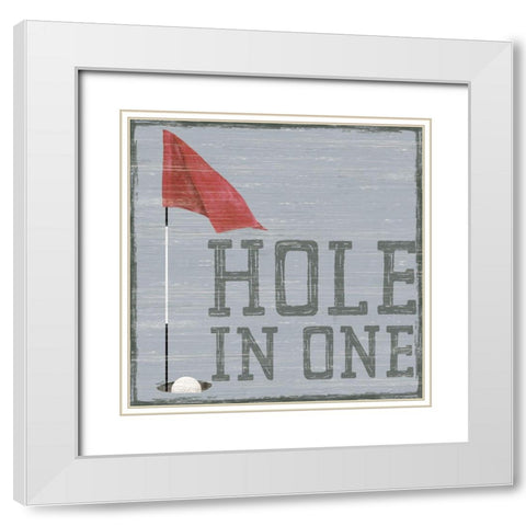 Golf Days neutral IX-Hole in One White Modern Wood Framed Art Print with Double Matting by Reed, Tara