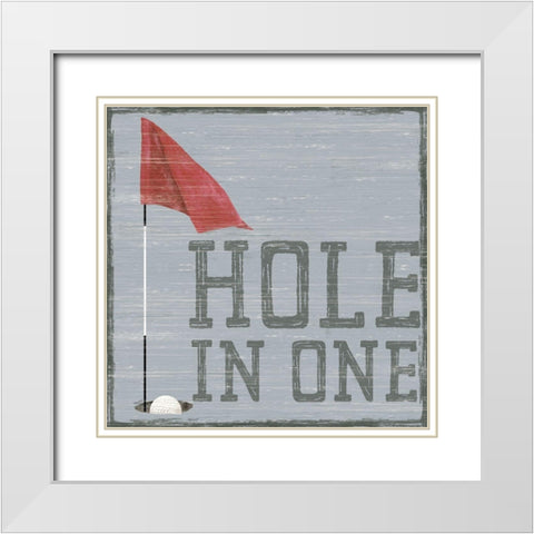 Golf Days neutral IX-Hole in One White Modern Wood Framed Art Print with Double Matting by Reed, Tara