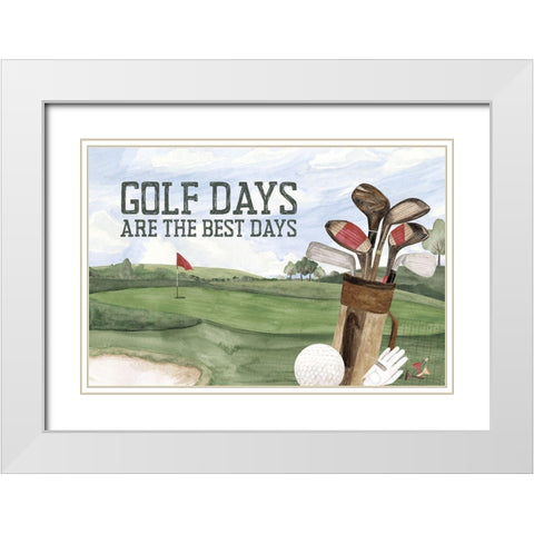 Golf Days neutral landscape IV-Best Days White Modern Wood Framed Art Print with Double Matting by Reed, Tara