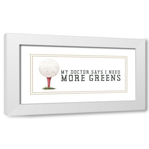 Golf Days neutral panel II-More Greens White Modern Wood Framed Art Print with Double Matting by Reed, Tara