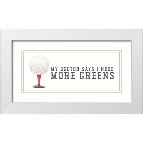 Golf Days neutral panel II-More Greens White Modern Wood Framed Art Print with Double Matting by Reed, Tara