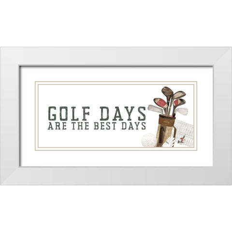Golf Days neutral panel III-Best Days White Modern Wood Framed Art Print with Double Matting by Reed, Tara