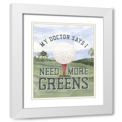 Golf Days neutral portrait I-More Greens White Modern Wood Framed Art Print with Double Matting by Reed, Tara