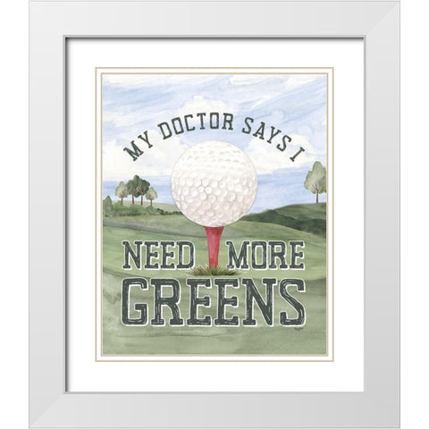 Golf Days neutral portrait I-More Greens White Modern Wood Framed Art Print with Double Matting by Reed, Tara