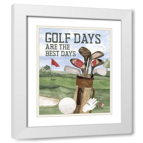 Golf Days neutral portrait II-Best Days White Modern Wood Framed Art Print with Double Matting by Reed, Tara