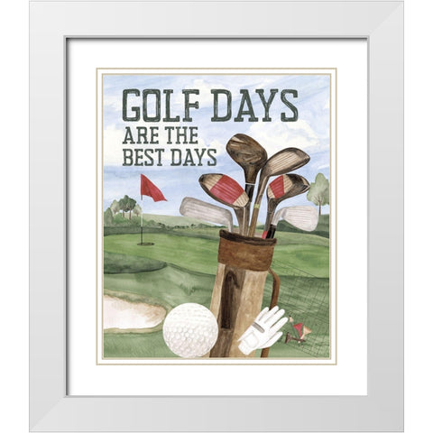 Golf Days neutral portrait II-Best Days White Modern Wood Framed Art Print with Double Matting by Reed, Tara