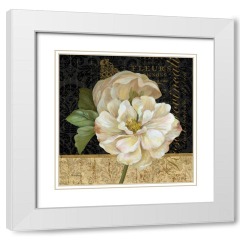 Antique Still Life Rose White Modern Wood Framed Art Print with Double Matting by Gladding, Pamela