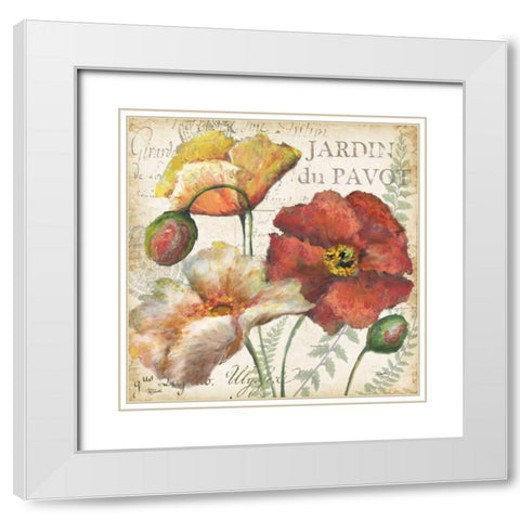 Spice Poppies Histoire Naturelle II White Modern Wood Framed Art Print with Double Matting by Tre Sorelle Studios
