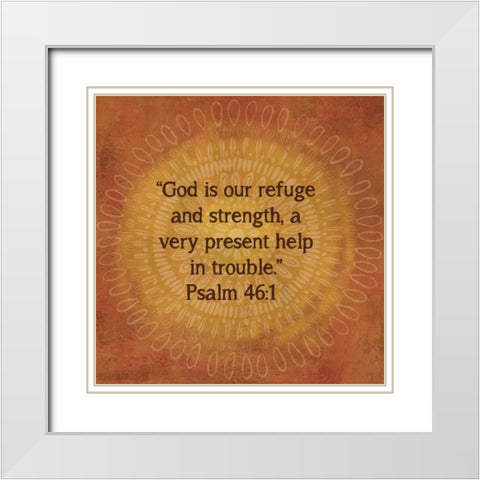 Jacobean Medallion Scripture IV White Modern Wood Framed Art Print with Double Matting by Coulter, Cynthia