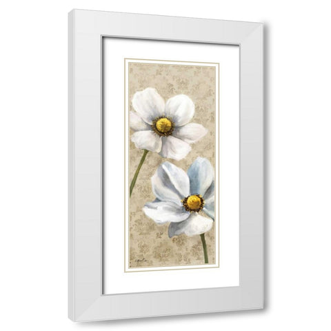Winter White Poppies Panel I White Modern Wood Framed Art Print with Double Matting by Milan, Vittorio