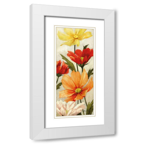Spice Floral Panel II White Modern Wood Framed Art Print with Double Matting by Milan, Vittorio
