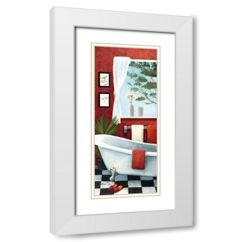 Bath with a View Panel I White Modern Wood Framed Art Print with Double Matting by Milan, Vittorio