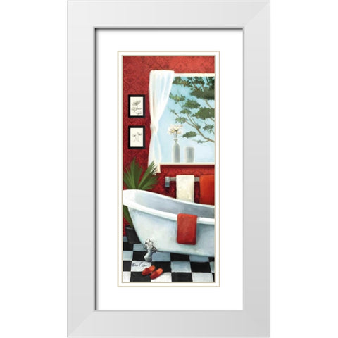 Bath with a View Panel I White Modern Wood Framed Art Print with Double Matting by Milan, Vittorio