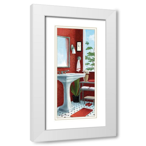 Bath with a View Panel II White Modern Wood Framed Art Print with Double Matting by Milan, Vittorio