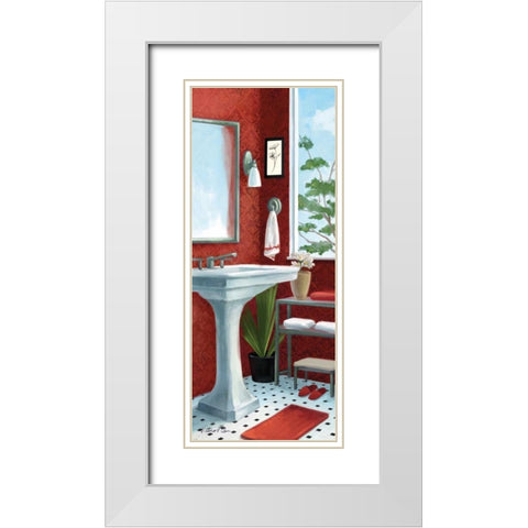 Bath with a View Panel II White Modern Wood Framed Art Print with Double Matting by Milan, Vittorio