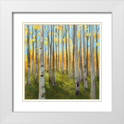 Birch Woods I White Modern Wood Framed Art Print with Double Matting by Milan, Vittorio