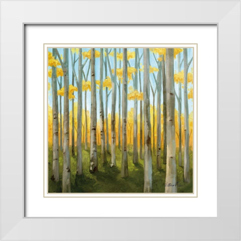 Birch Woods II White Modern Wood Framed Art Print with Double Matting by Milan, Vittorio