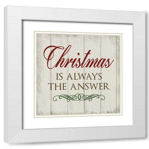Christmas Peace I White Modern Wood Framed Art Print with Double Matting by hartworks