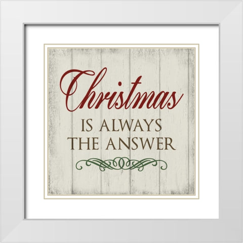 Christmas Peace I White Modern Wood Framed Art Print with Double Matting by hartworks