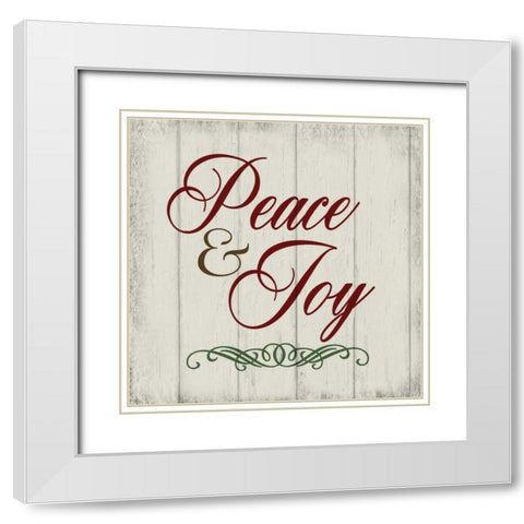 Christmas Peace II White Modern Wood Framed Art Print with Double Matting by hartworks