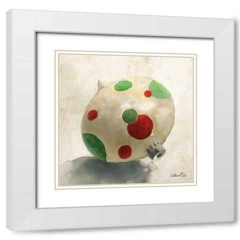 Ornament Trio II White Modern Wood Framed Art Print with Double Matting by Milan, Vittorio
