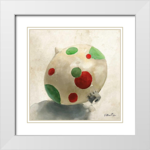 Ornament Trio II White Modern Wood Framed Art Print with Double Matting by Milan, Vittorio