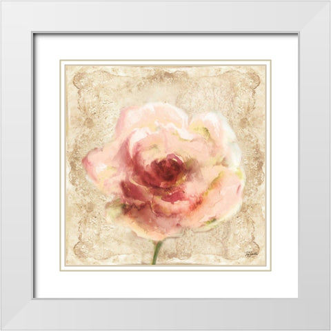 Lace Garden II White Modern Wood Framed Art Print with Double Matting by Tre Sorelle Studios