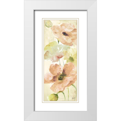 Watercolor Blush Panel II White Modern Wood Framed Art Print with Double Matting by Tre Sorelle Studios