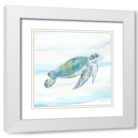 Great Blue Sea XII White Modern Wood Framed Art Print with Double Matting by Coulter, Cynthia