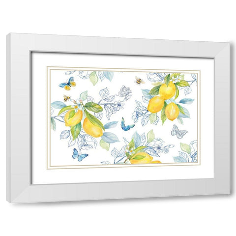 Lemon Sketch Book I White Modern Wood Framed Art Print with Double Matting by Coulter, Cynthia