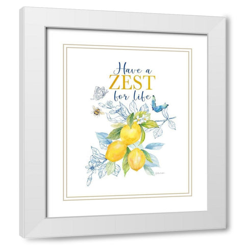 Lemon Sketch Book IV White Modern Wood Framed Art Print with Double Matting by Coulter, Cynthia