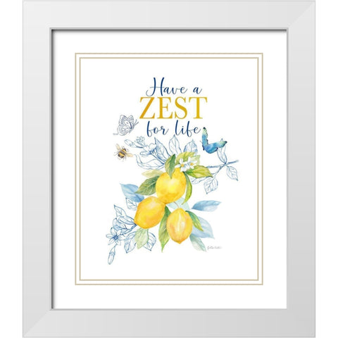 Lemon Sketch Book IV White Modern Wood Framed Art Print with Double Matting by Coulter, Cynthia