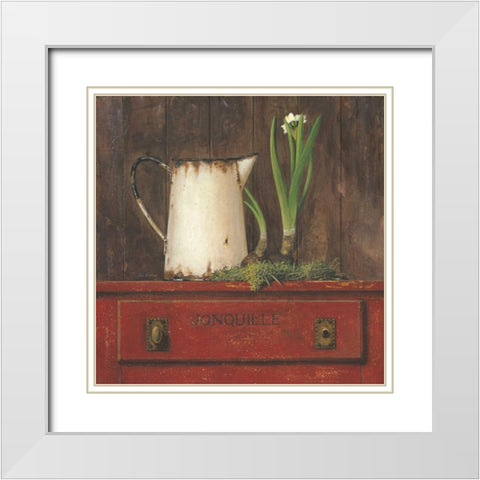 Jonquille White Modern Wood Framed Art Print with Double Matting by Fisk, Arnie