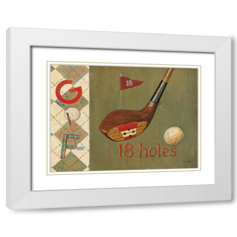 18 Holes White Modern Wood Framed Art Print with Double Matting by Fisk, Arnie