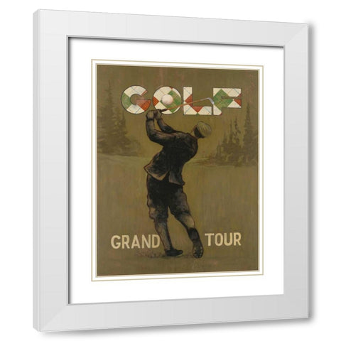 Grand Tour golf White Modern Wood Framed Art Print with Double Matting by Fisk, Arnie