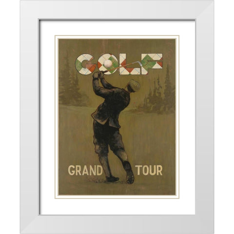 Grand Tour golf White Modern Wood Framed Art Print with Double Matting by Fisk, Arnie