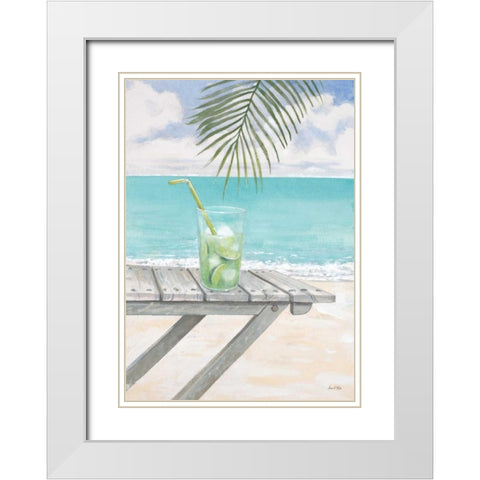 Beach Refreshment White Modern Wood Framed Art Print with Double Matting by FISK, Arnie